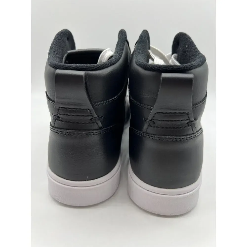 Polo Ralph Lauren Court Leather High Top Sneaker Black/White Size 9